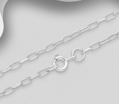 925 Sterling Silver Rollo Chain, 2 mm Wide, Made In Thailand.