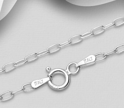 ITALIAN DELIGHT - 925 Sterling Silver Anchor Chain, 2 mm Wide, Made in Italy.