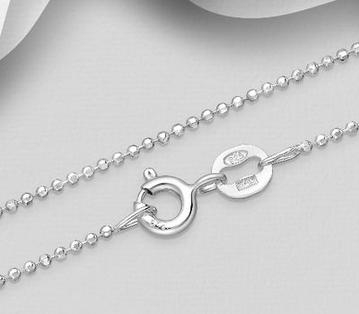 Malın səhifəsinə keç ITALIAN DELIGHT - 925 Sterling Silver Chain, 1 mm Wide, Made in Italy.