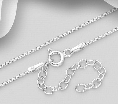 ITALIAN DELIGHT - 925 Sterling Silver Chain, 1 mm Wide, Made in Italy.