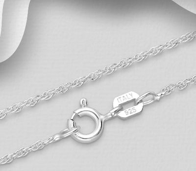 ITALIAN DELIGHT - 925 Sterling Silver Cable Chain, 1.2 mm Wide, Made in Italy.