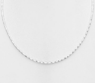 Rhodium plated sterling silver chain.