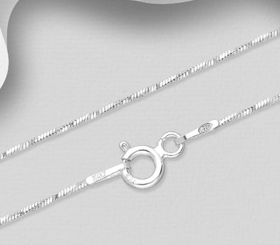 ITALIAN DELIGHT - 925 Sterling Silver Snake Chain, 0.8 mm Wide, Made in Italy.