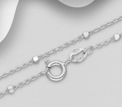 ITALIAN DELIGHT - 925 Sterling Silver Box Chain, 1.7 mm Wide, Made in Italy.