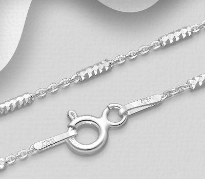 ITALIAN DELIGHT - 925 Sterling Silver Chain, 1 mm Wide, Made in Italy.