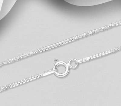 ITALIAN DELIGHT - 925 Sterling Silver Chain, 1.40 mm Wide, Made in Italy.