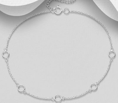 925 Sterling Silver Circle Anklet