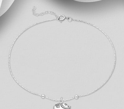 Malın səhifəsinə keç 925 Sterling Silver Ball and Elephant Anklet