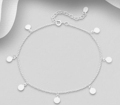 Şəkli böyütmək üçün tiklayın 925 Sterling Silver Circle Anklet