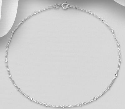 Şəkli böyütmək üçün tiklayın 925 Sterling Silver Ball Anklet