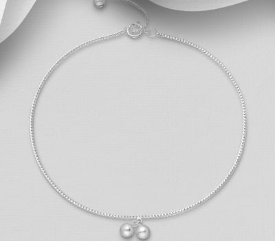 925 Sterling Silver Mini Hearts Anklet