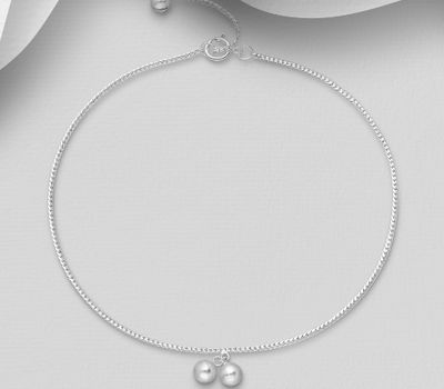 Şəkli böyütmək üçün tiklayın 925 Sterling Silver Mini Hearts Anklet