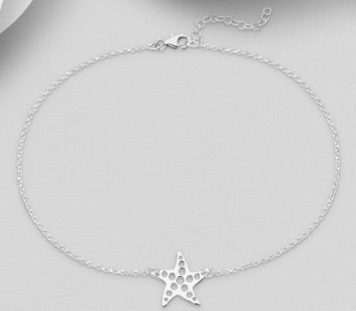 925 Sterling Silver Starfish Anklet