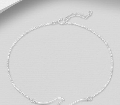 925 Sterling Silver Wave Anklet