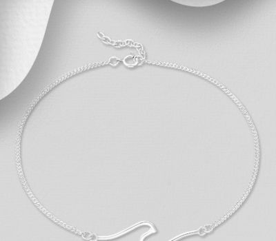 925 Sterling Silver Wave Anklet