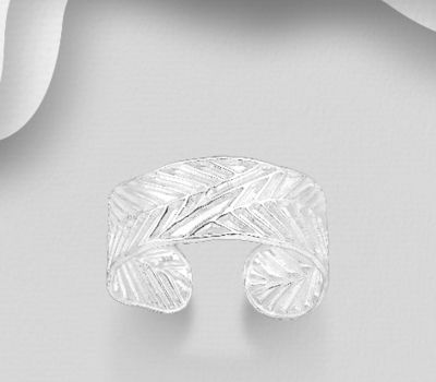 Şəkli böyütmək üçün tiklayın 925 Sterling Silver Leaf Toe Ring