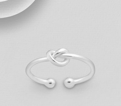925 Sterling Silver Adjustable Love Knot Toe Ring