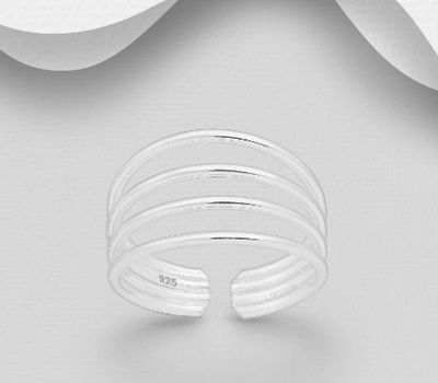 Şəkli böyütmək üçün tiklayın 925 Sterling Silver Adjustable Toe Ring