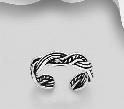 Malın səhifəsinə keç 925 Sterling Silver Oxidized Weave Toe Ring