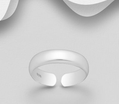 Şəkli böyütmək üçün tiklayın 925 Sterling Silver Adjustable Toe Ring, Engravable