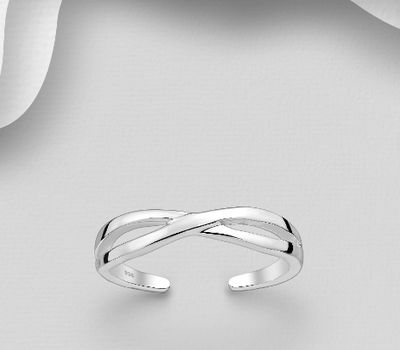 Şəkli böyütmək üçün tiklayın 925 Sterling Silver Adjustable Toe Ring