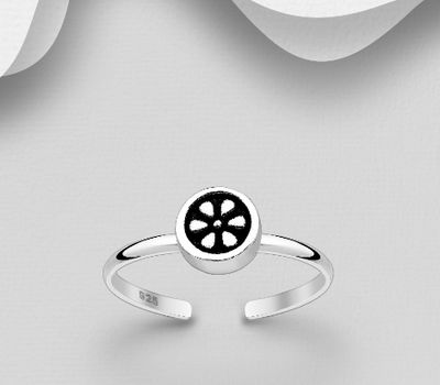 925 Sterling Silver Adjustable Flower Toe Ring