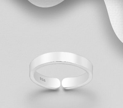 Şəkli böyütmək üçün tiklayın 925 Sterling Silver Adjustable Toe Ring, Engravable
