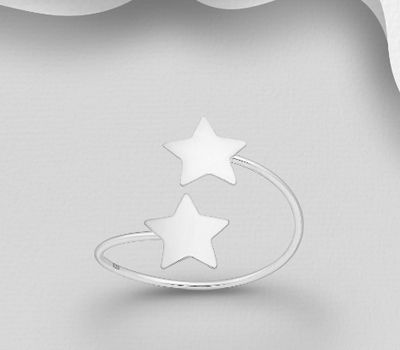 925 Sterling Silver Adjustable Star Toe Ring