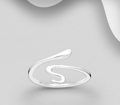 Şəkli böyütmək üçün tiklayın 925 Sterling Silver Adjustable Snake Toe Ring
