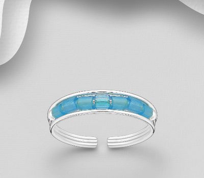 Malın səhifəsinə keç 925 Sterling Silver Toe Ring, Decorated With Seed Beads
