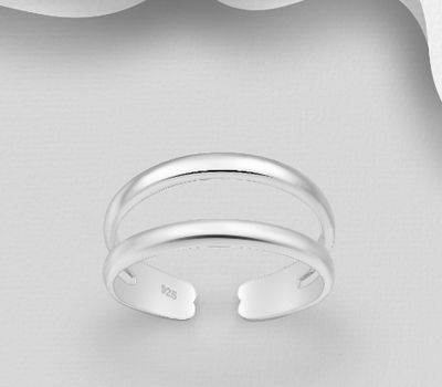 Şəkli böyütmək üçün tiklayın 925 Sterling Silver Adjustable Toe Ring