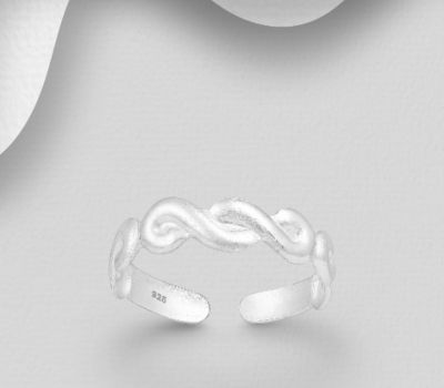 Şəkli böyütmək üçün tiklayın 925 Sterling Silver Adjustable Infinity Toe Ring