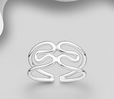 Şəkli böyütmək üçün tiklayın 925 Sterling Silver Adjustable Toe Ring
