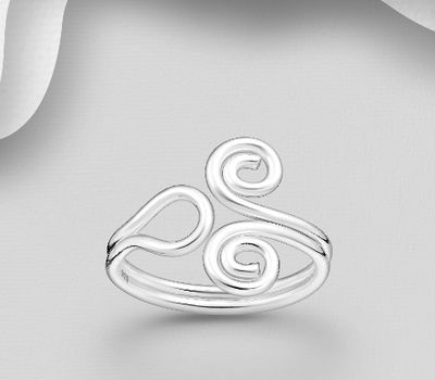 Malın səhifəsinə keç 925 Sterling Silver Adjustable Swirl Toe Ring