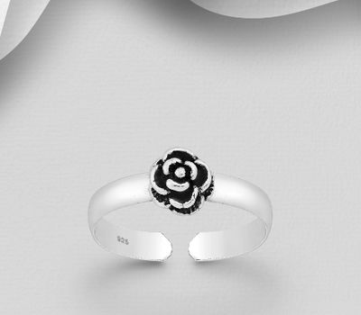 Malın səhifəsinə keç 925 Sterling Silver Adjustable Flower Toe Ring