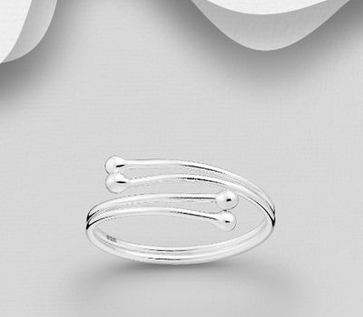 Şəkli böyütmək üçün tiklayın 925 Sterling Silver Ball Toe Ring