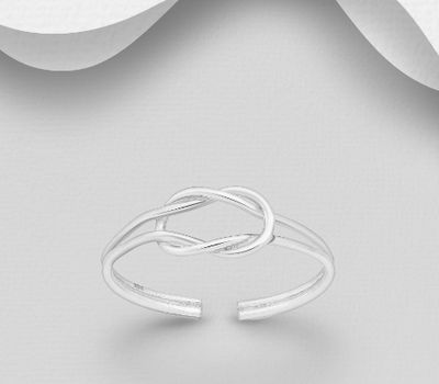 925 Sterling Silver Adjustable Knot Toe Ring