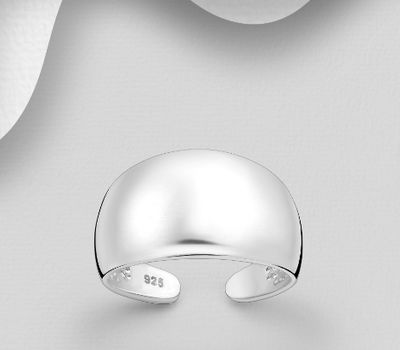 Şəkli böyütmək üçün tiklayın 925 Sterling Silver Adjustable and Engravable Toe Ring