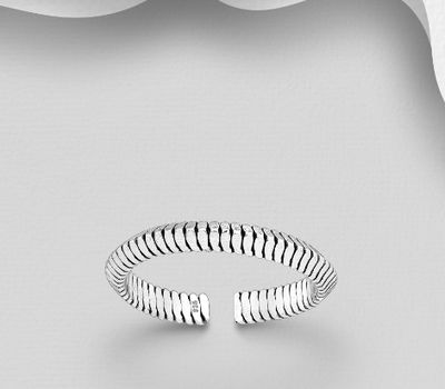 Şəkli böyütmək üçün tiklayın 925 Sterling Silver Adjustable Oxidized Toe Ring