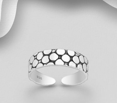 Şəkli böyütmək üçün tiklayın 925 Sterling Silver Adjustable Oxidized Toe Ring