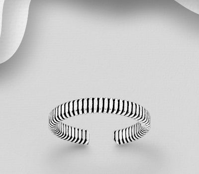 Şəkli böyütmək üçün tiklayın 925 Sterling Silver Adjustable Oxidized Toe Ring