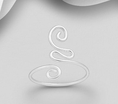 925 Sterling Silver Adjustable Swirl Toe Ring