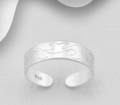Şəkli böyütmək üçün tiklayın 925 Sterling Silver Adjustable Toe Ring