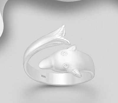 925 Sterling Silver Adjustable Dolphin Toe Ring
