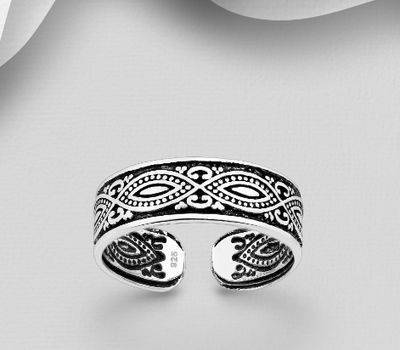 925 Sterling Silver Adjustable Toe Ring