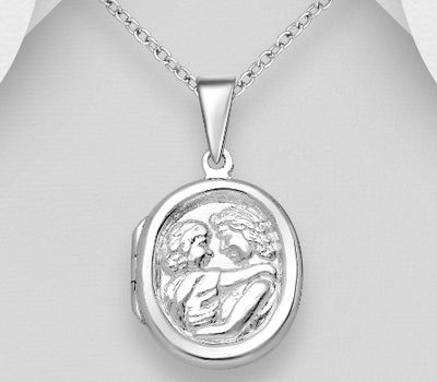 925 Sterling Silver Mom and Child Pendant