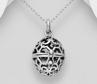 925 Sterling Silver Oxidized Locket Pendant