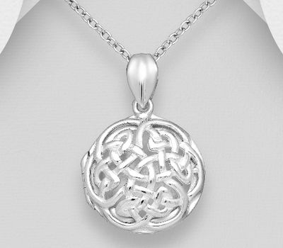 Şəkli böyütmək üçün tiklayın 925 Sterling Silver Celtic Locket Pendant