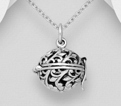 925 Sterling Silver Oxidized Locket Pendant