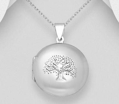 925 Sterling Silver Tree Of Life Locket Pendant